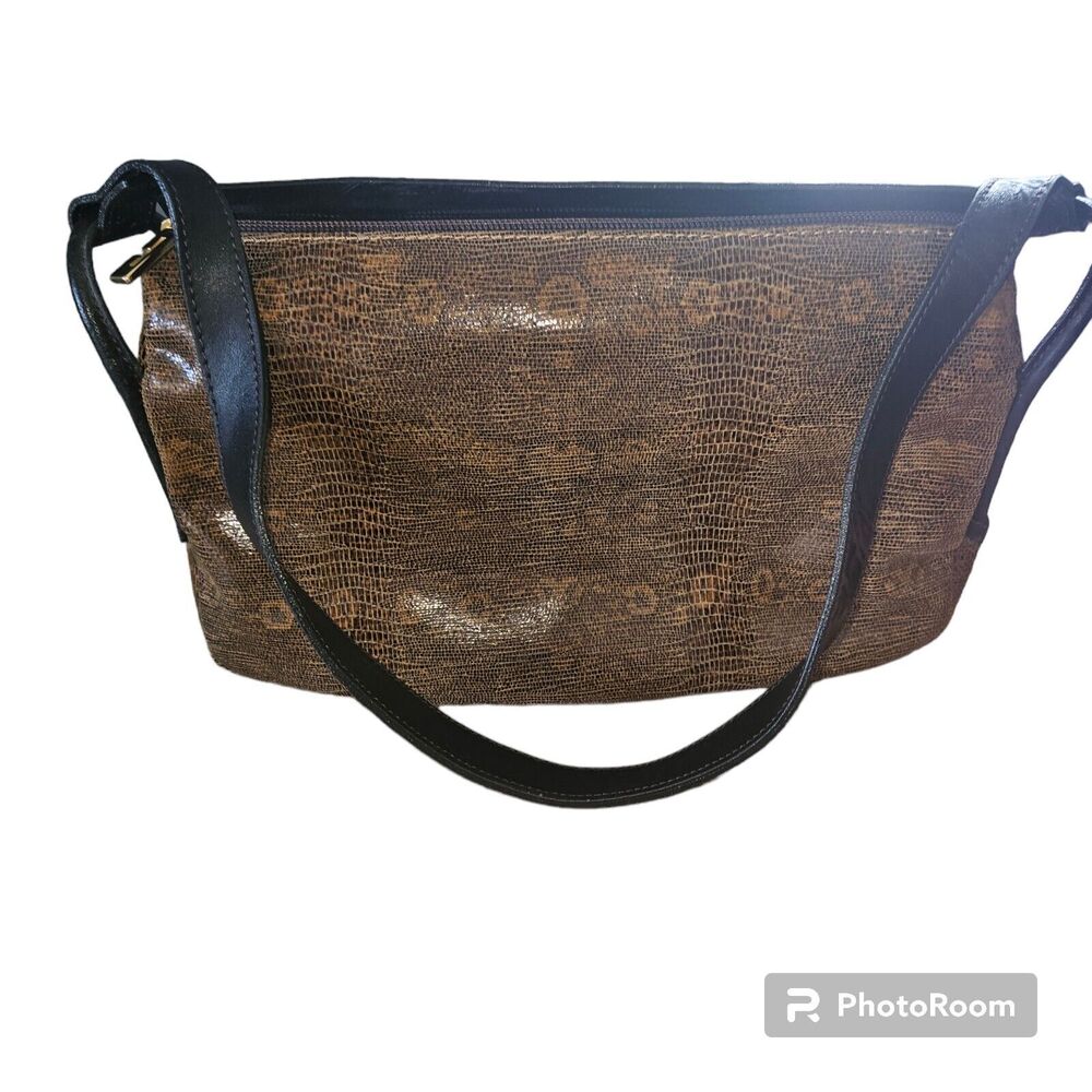TOSCA Split Leather Snake  Tote Bag, Purse Zipped